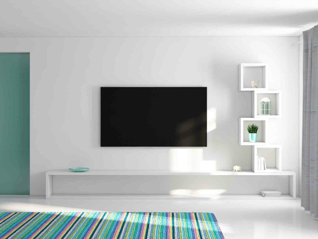 TV wall mounting to achieve a "floating look".