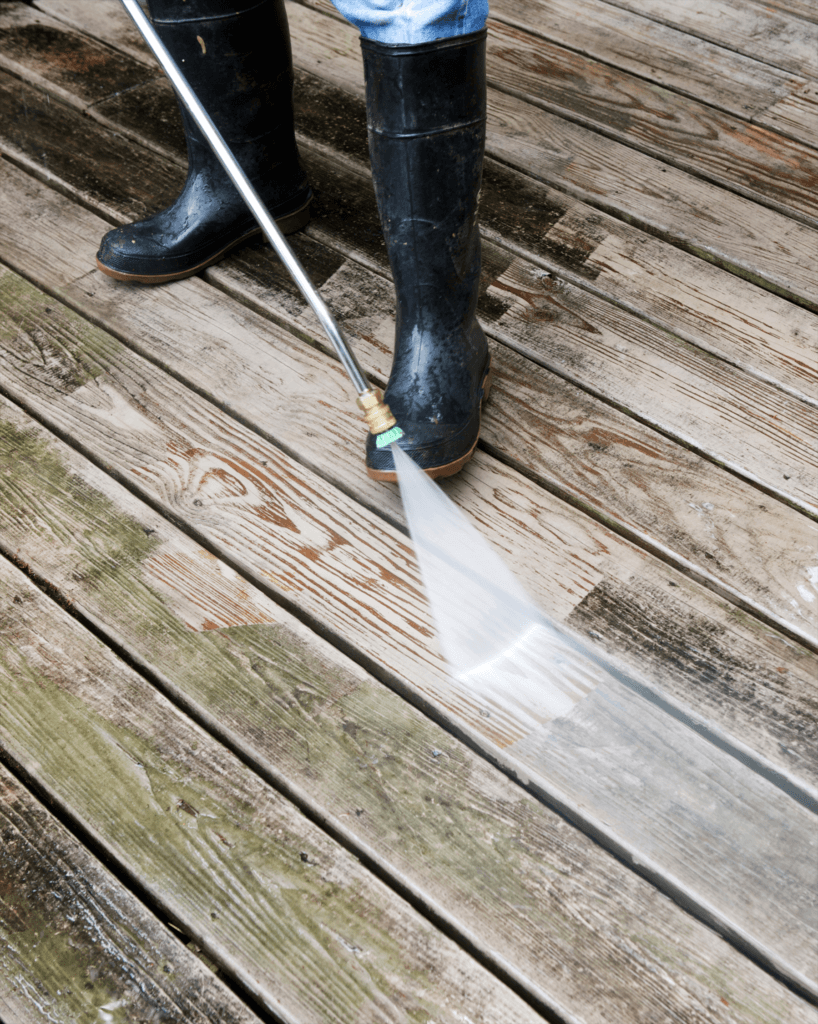 power washing deck