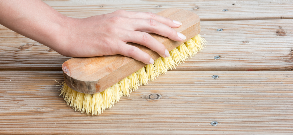 deck brush cleaning