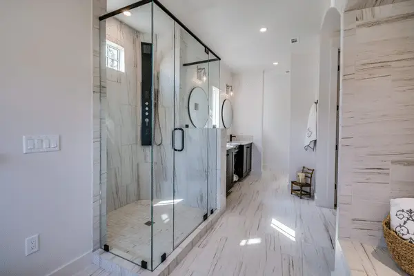 shower with black finishes